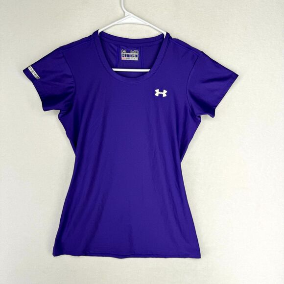 Under Armour Purple Fitted Workout Tee Womens Size M - Picture 1 of 9